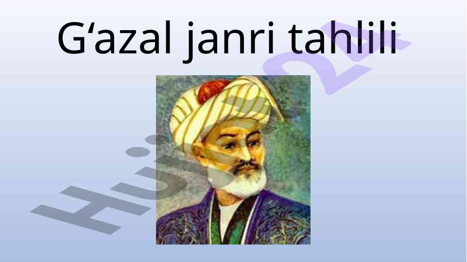 Gazal janri tahlili va sharq adabiyotshunosligi