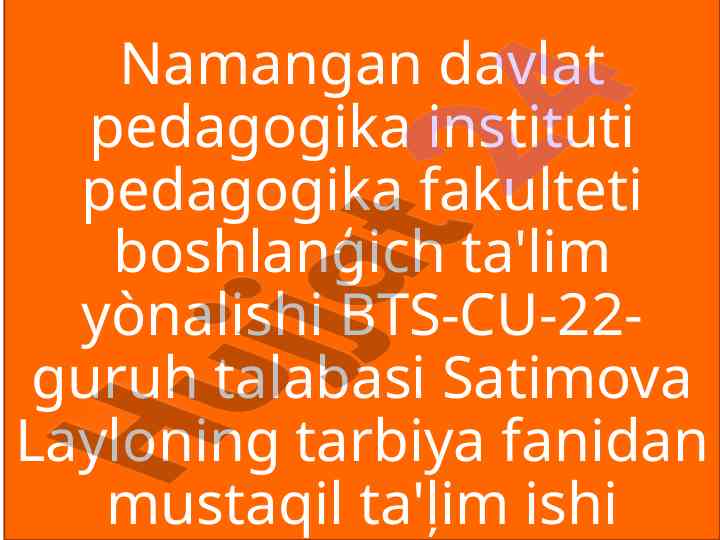 2-sinf tarbiya darsligini o'rganish