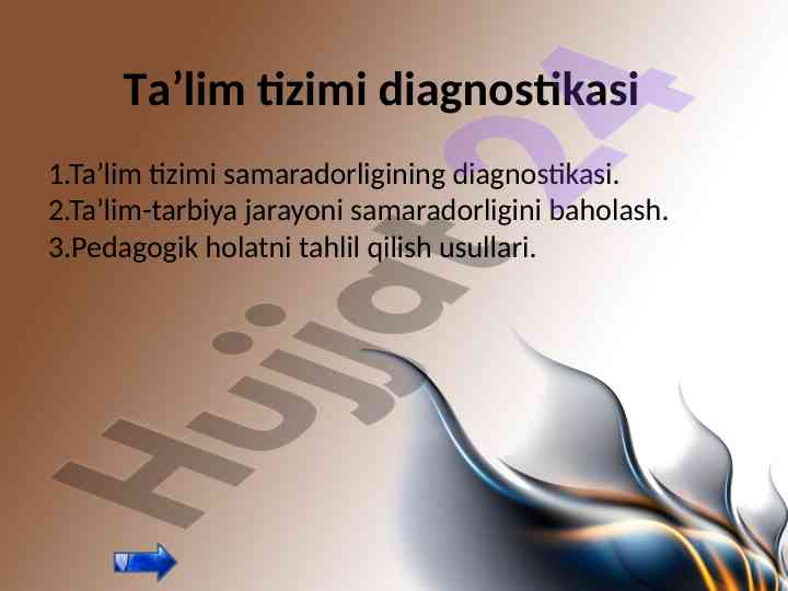 Ta’lim tizimi samaradorligi va diagnostika usullari