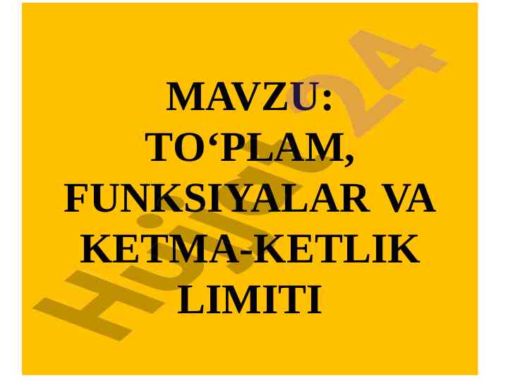 To‘plamlar va funksiyalar haqida o‘quv materiali