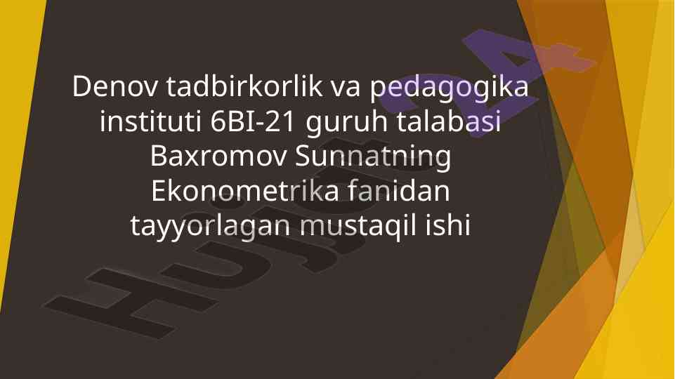 Davlat dasturlarida iqtisodiy masalalarni tahlil qilish