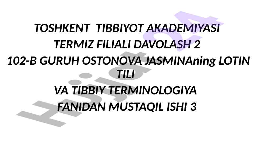 Klinik terminologiya va diagnostik usullar