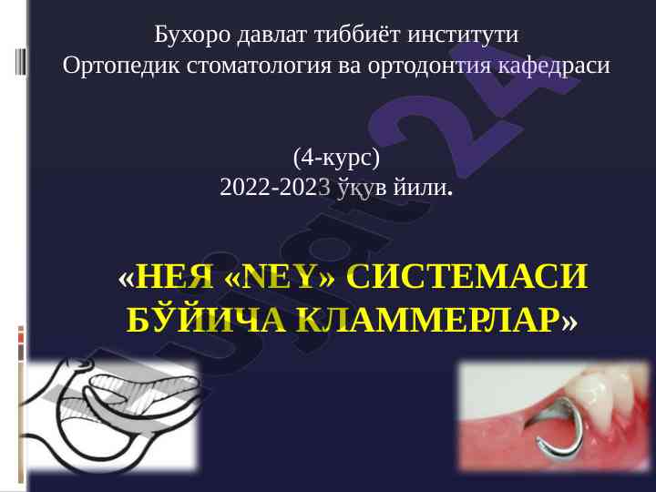 Нея «ney» системаси бўйича кламмерлар таҳлили