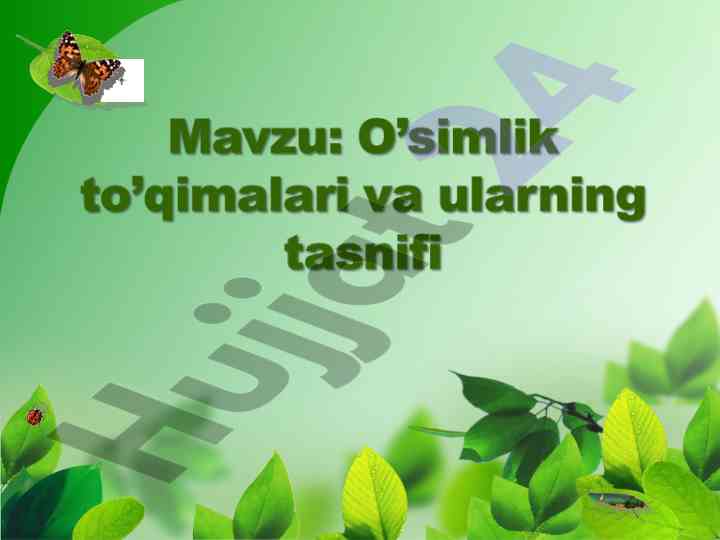 Botanika o'simliklar anatomiyasi va morfologiyasi