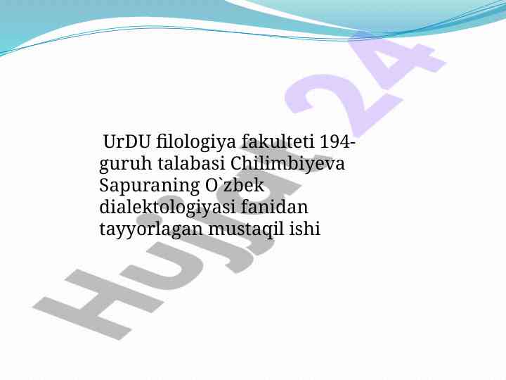 O'zbek dialektologiyasi tadqiqotlari