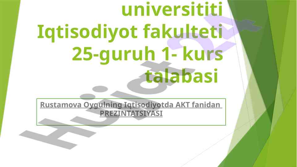 Statistik axborot tizimlari taqdimoti