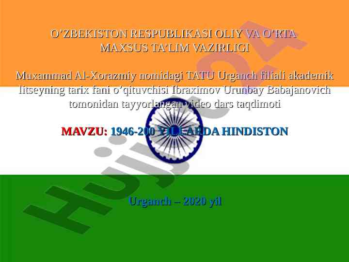 1946-2000 yillarda hindiston tarixi taqdimoti