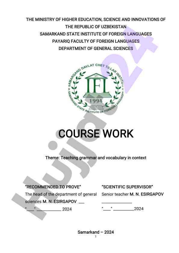 Teaching grammar and vocabulary in context