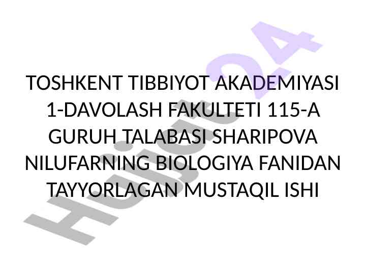 Laboratoriya diagnostikasi va parazitlar tahlili