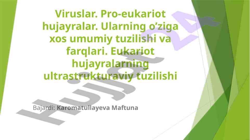 Viruslar pro-eukariot hujayralar ultrastukturasi