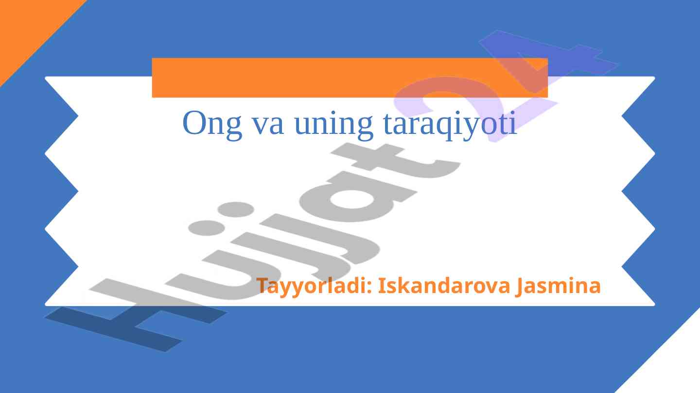 Ong tushunchasi va uning asosiy jihatlari