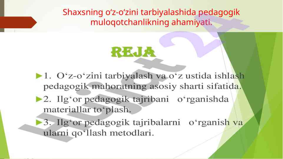 O‘z-o‘zini tarbiyalashda pedagogik muloqotchanlik