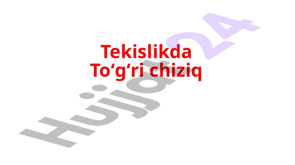Tekislikda to‘g‘ri chiziq tenglamalari tahlili