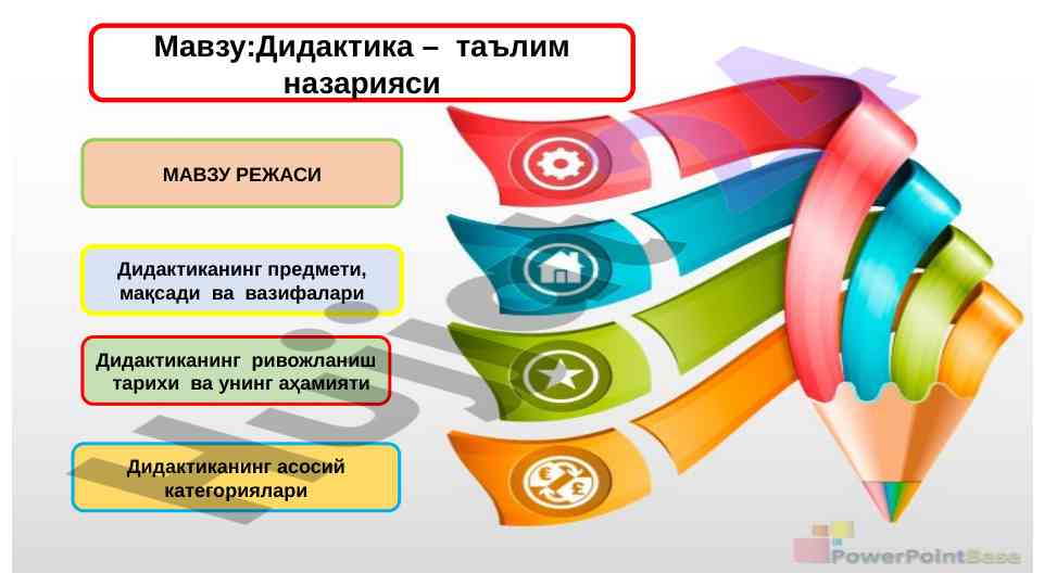 Didaqtika ta'lim nazariyasi asoslari