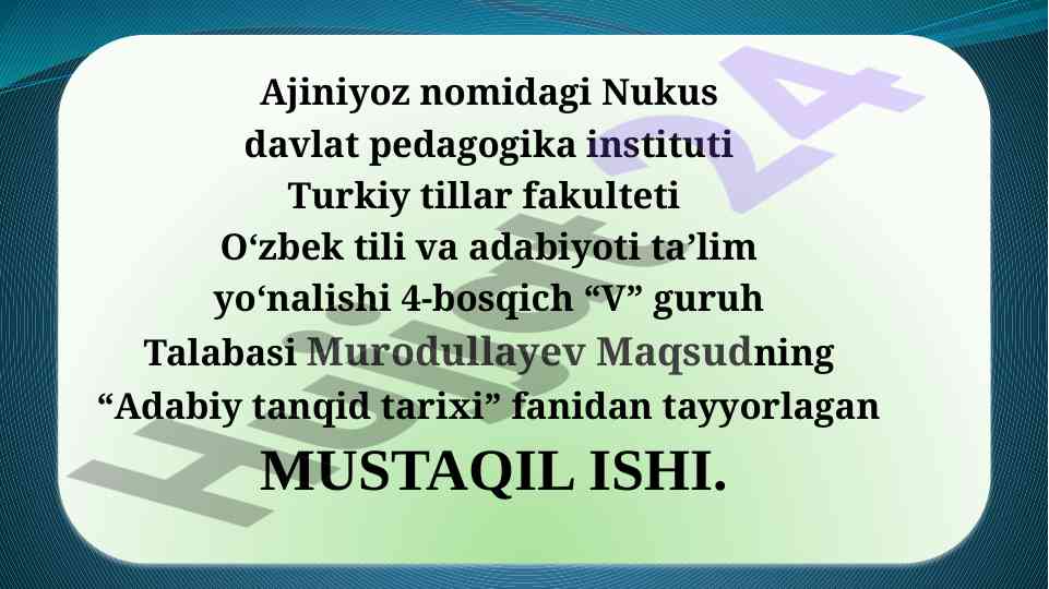 Renessans davri adabiyoti o‘zgarishlari tahlili