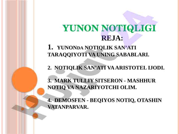 Yunon notiqligi tarixi va rivojlanishi