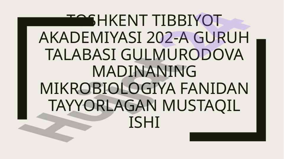 Mikrobiologiyada immunitet tizimi va parazitar kasalliklar