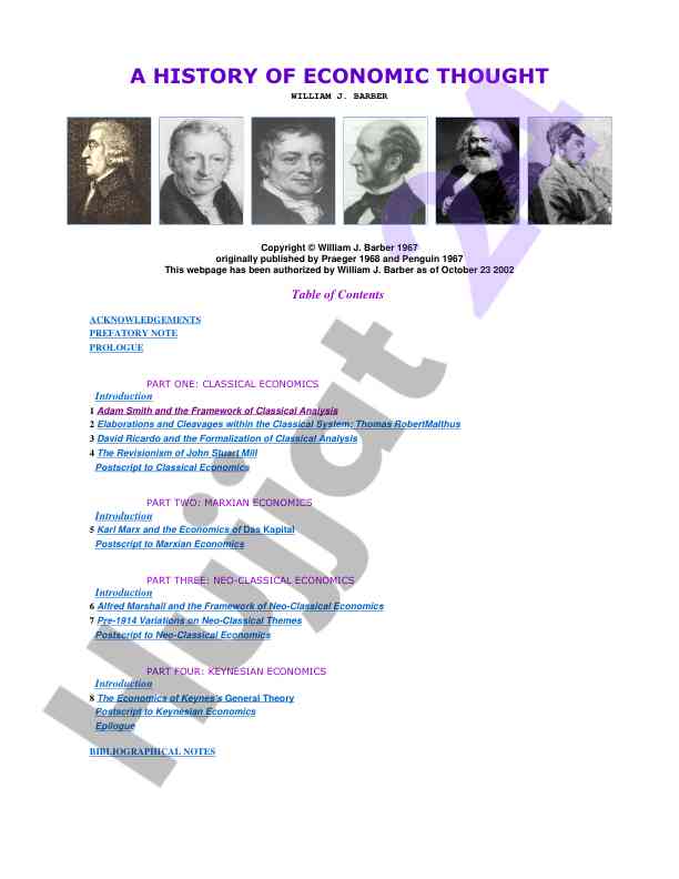 A comprehensive overview of economic thought