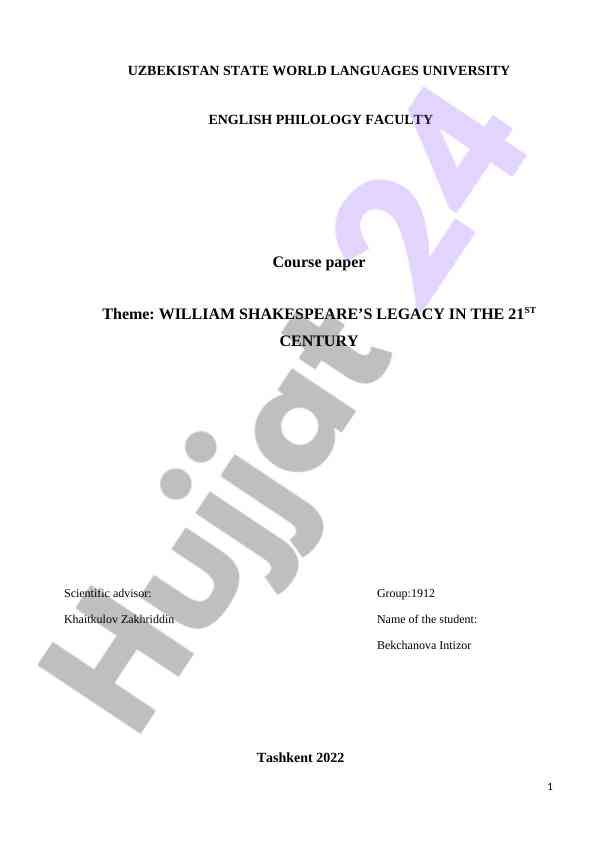 William shakespeare’s merosi 21-asrda
