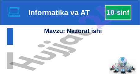 Nazorat ishi 10-sinf mavzusi bo‘yicha topshiriqlar