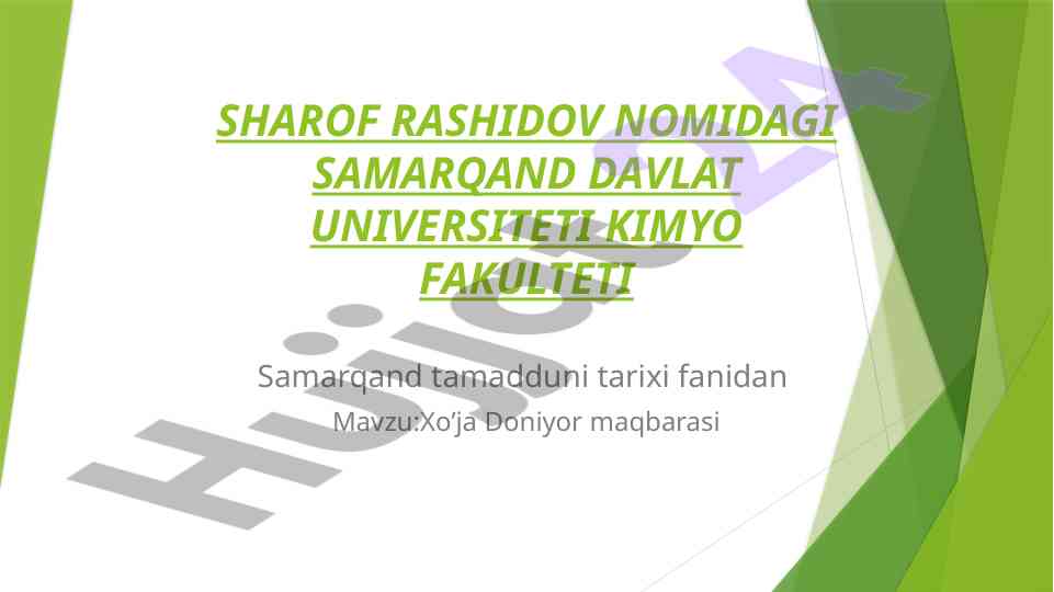 Xo’ja doniyor maqbarasi tarixi va yodgorliklari