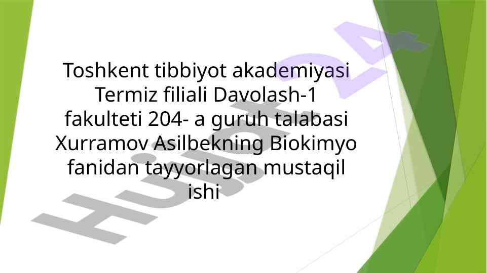 Sensor tizimlar faoliyatining biokimyoviy asoslari