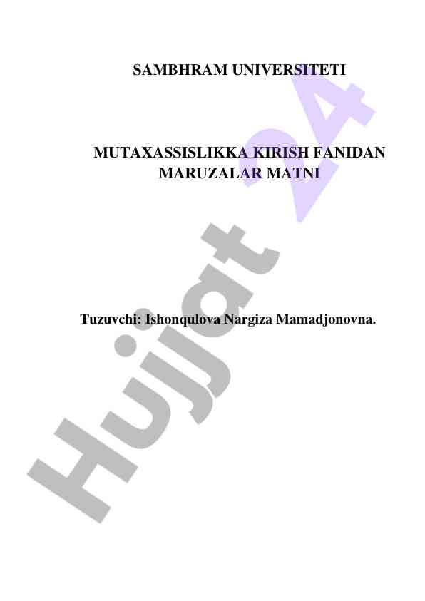 Menejment nazariyasi asoslari darsiga kirish