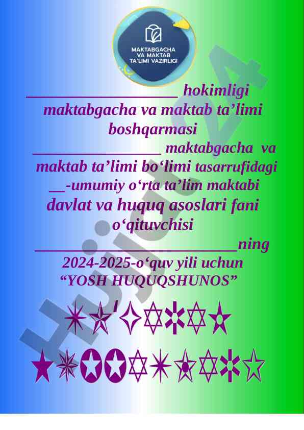 Yosh huquqshunos to‘garak a‘zolari ma'lumotlari