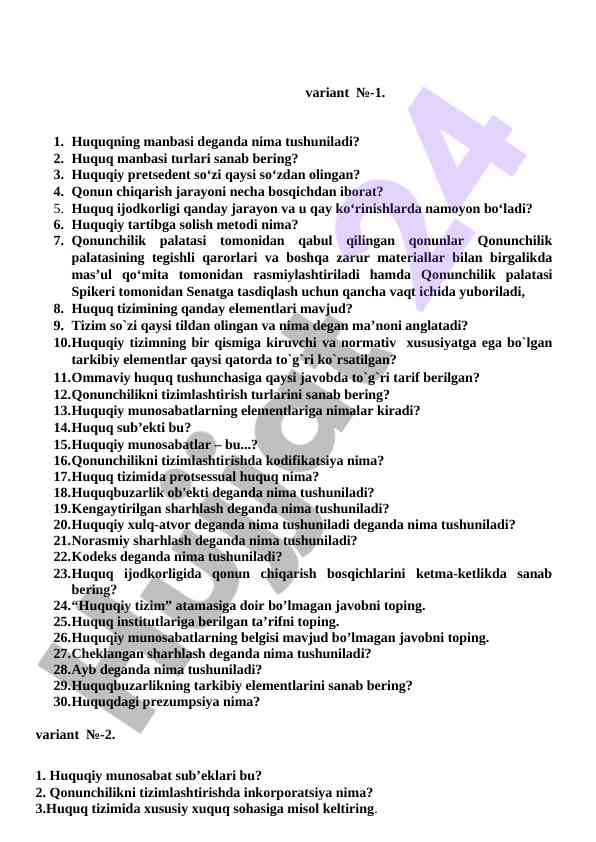 Huquqning manbalari va qonun chiqarish jarayoni