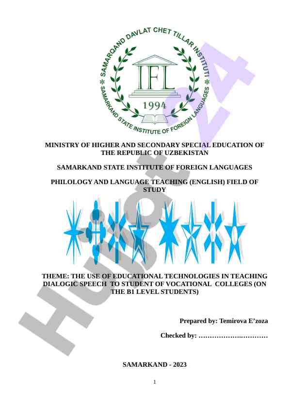 Ta'lim Texnologiyalaridan Foydalanish