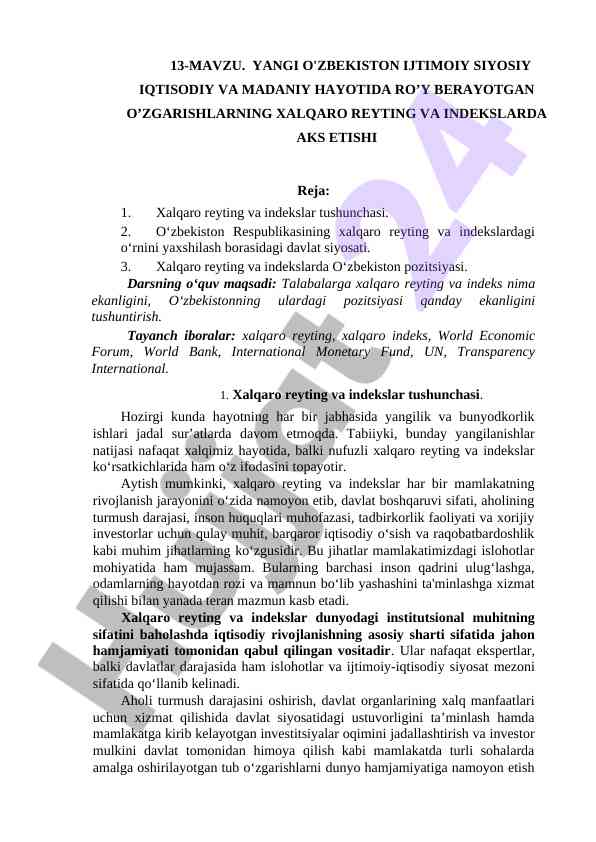 Yangi o'zbekiston ijtimoiy siyosiy hayoti