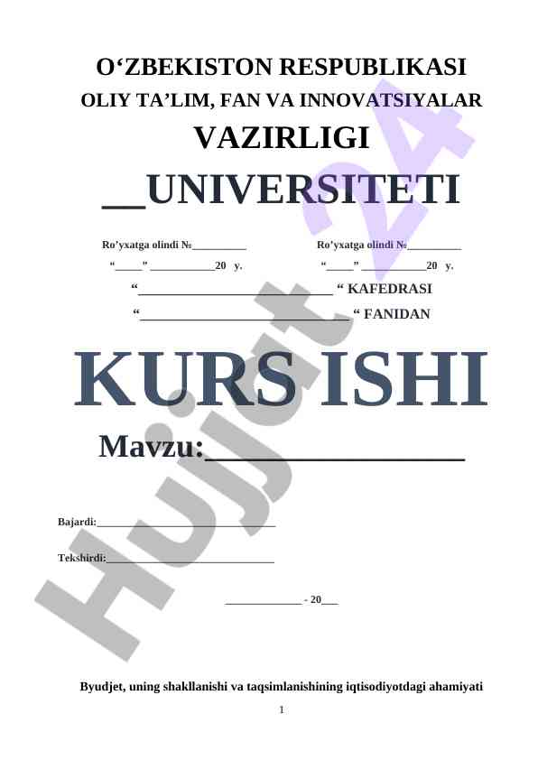 Byudjet Va Iqtisodiyotdagi Ahamiya