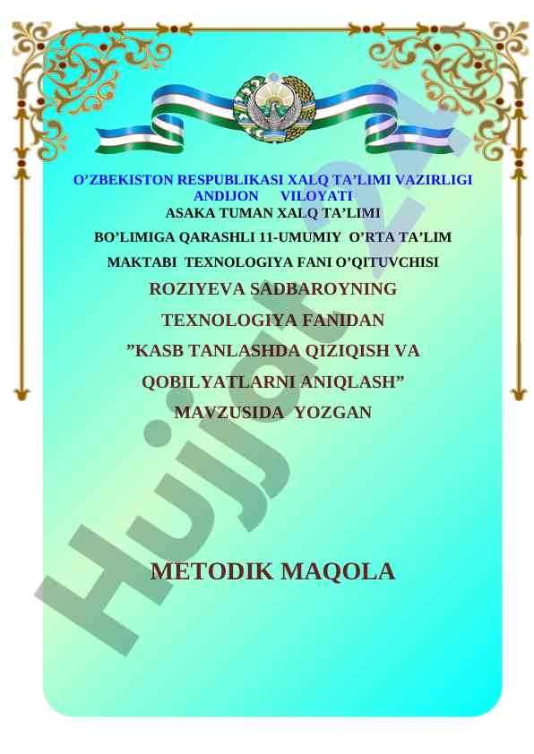 Kasb tanlashda qiziqish va qobilyatlarni aniqlash