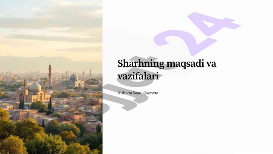 Sharhning maqsadi va vazifalari