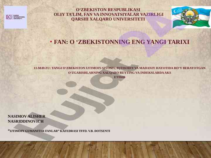 Yangi o‘zbekiston ijtimoiy-siyosiy o‘zgarishlari