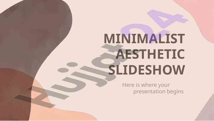 Minimalist aesthetic slideshow presentation template