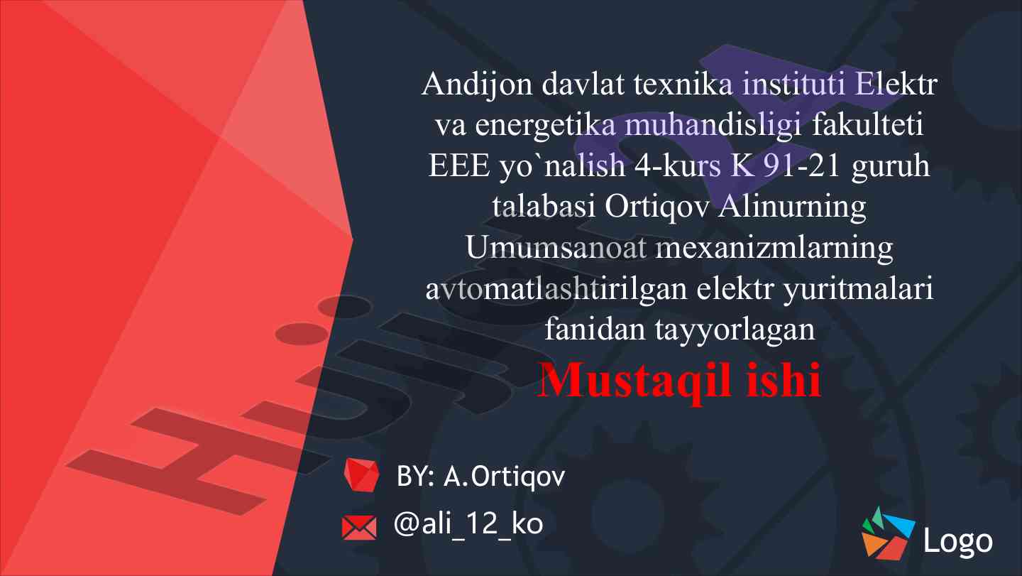 Nasoslarning tuzilishi va asosiy texnik ko'rsatkichlari