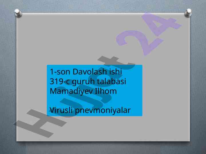 Virusli Pnevmoniyalar Haqida Ma'lumotlar