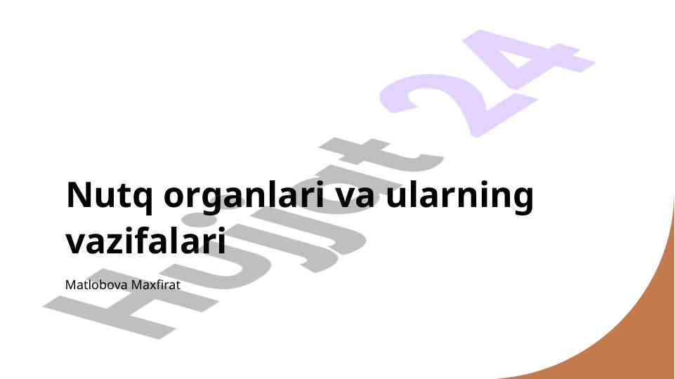Nutq organlari va ularning vazifalari in communication