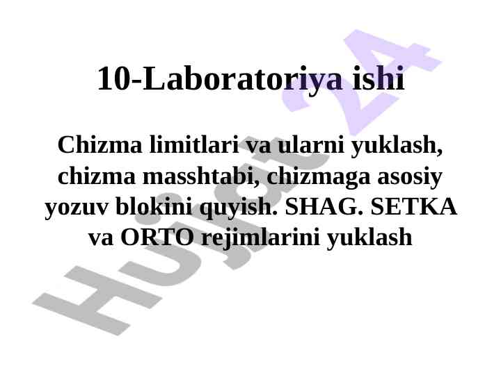 Chizma limitlari va yuklash laboratoriya ishlari