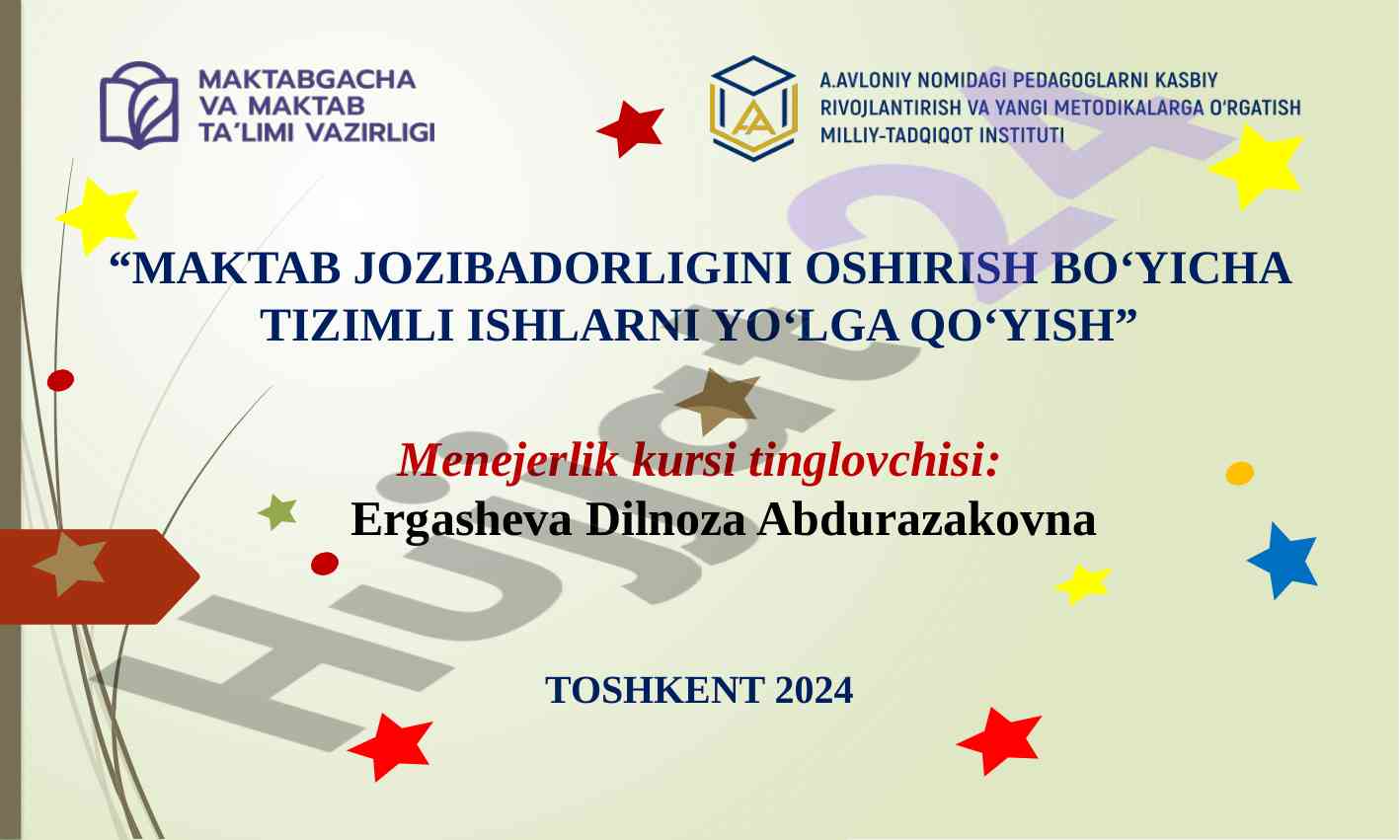 Maktab jozibadorligini oshirish bo‘yicha tizimli ishlar