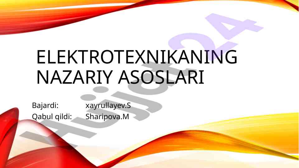 Elektr zanjirlarni tavsiflovchi asosiy kattaliklar