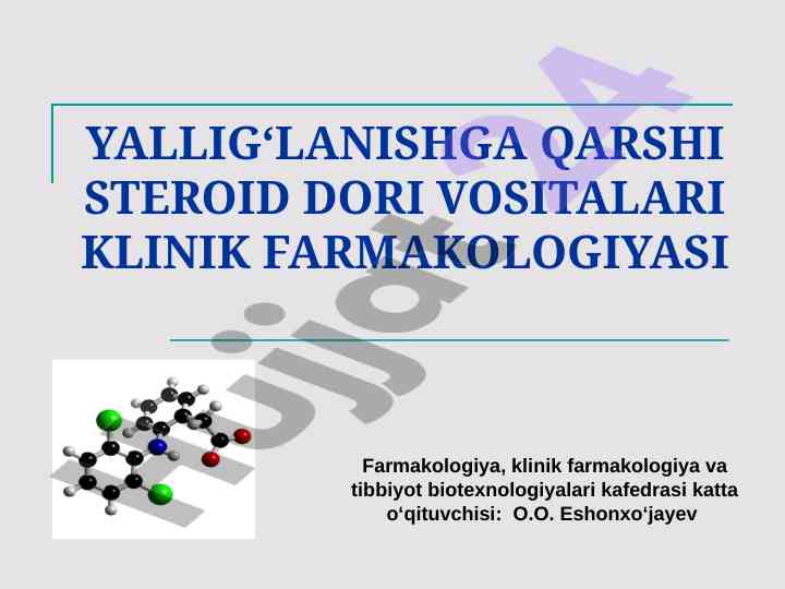 Yalligʻlanishga qarshi steroid dori vositalari