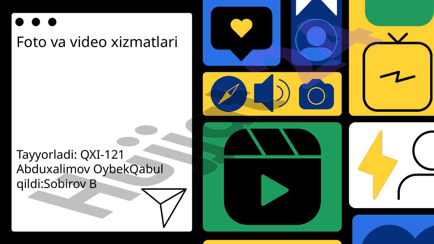 Foto va video xizmatlari biznes modeli tahlili