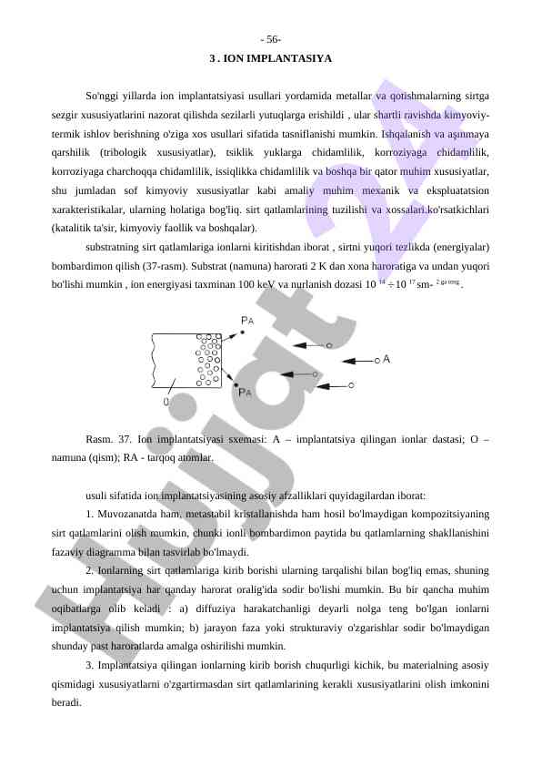 Ion implantatsiyasi usullari va ularning xususiyatlari