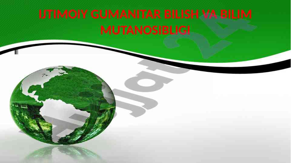 Ijtimoiy Gumanitar Bilim Va Bilim Mutanosibligi