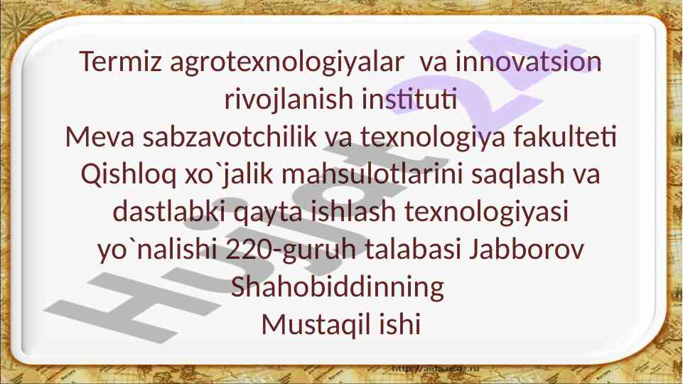 Saqlash omborlari istiqbollari va tizimi