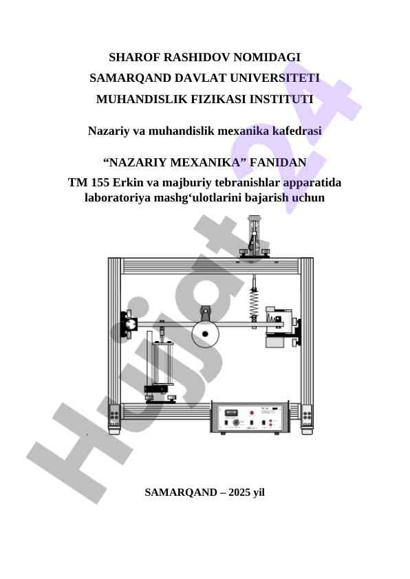 Laboratoriya mashg‘ulotlari: erkin tebranishlar