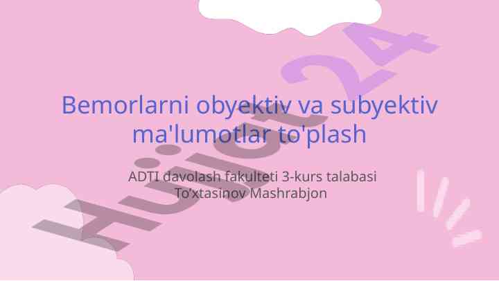 Obyektiv va subyektiv ma'lumotlar tahlili