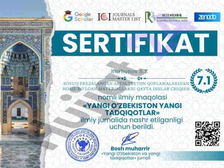 Sovuq frezalangan asfaltbeton qoplamalaridan qayta ishlash